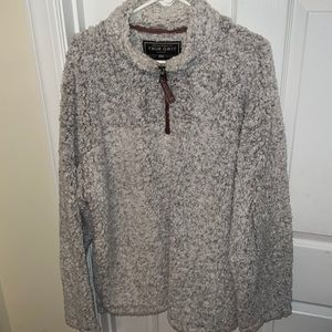 TRUE GRIT Original Frosty Tipped Pullover in Charcoal